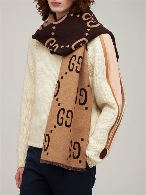 gucci ace jacquard|Gucci jacquard wool scarf.